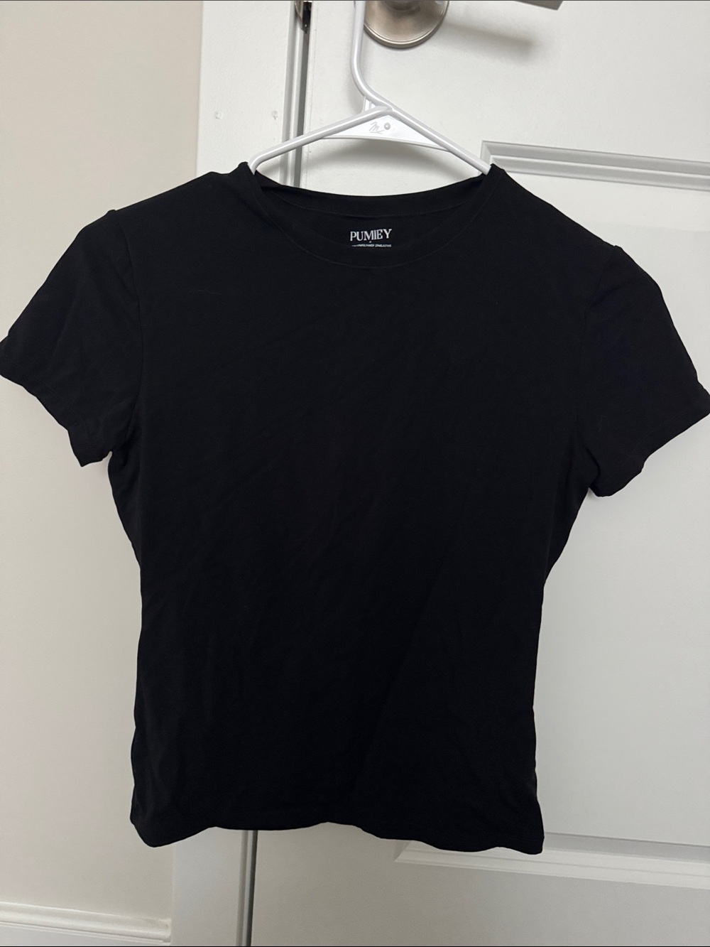Pumiey Black Crew Neck Tee